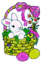 Gif animé Pâques lapin panier